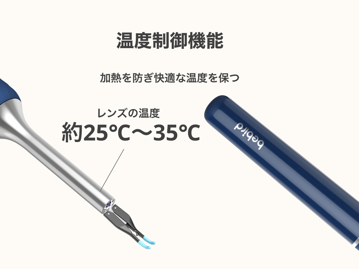 温度制御機能 加熱を防ぎ快適な温度を保つ レンズの温度約25℃ 本体の温度約32℃