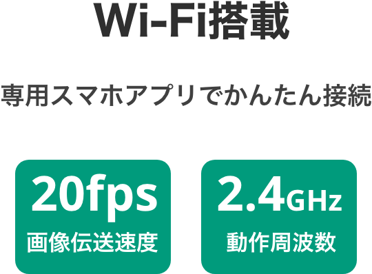 Wi-Fi搭載 専用スマホアプリでかんたん接続